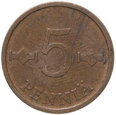 купить Финляндия 5 пенни (pennia) 1967