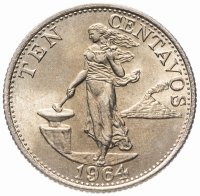 Купить Филиппины 10 сентаво 1964