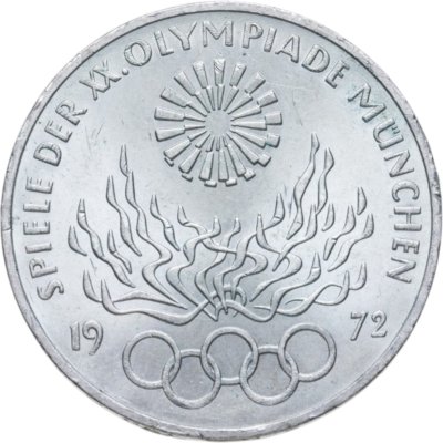 купить Германия 10 марок (mark) 1972 "XX летние Олимпийские Игры, Мюнхен 1972 - Факел