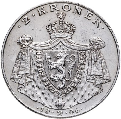 купить Норвегия 2 кроны 1906 "Первая годовщина независимости Норвегии"