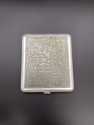 купить Портсигар с видами Петербурга, металл, СССР, 1980-2010 гг.