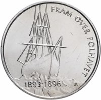 Купить Норвегия 5 крон 1996 "100 лет Норвежской полярной экспедиции Нансена"