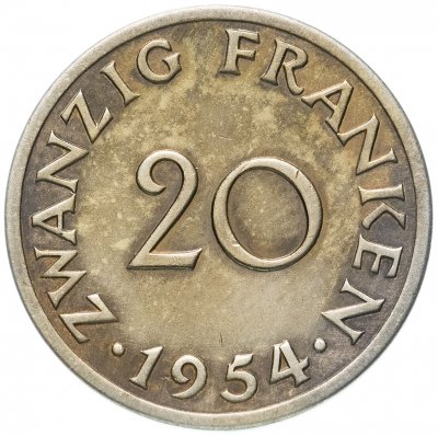 купить Саар 20 франков (francs) 1954