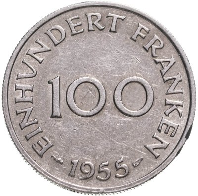 купить Саар 100 франков (francs) 1955