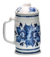 купить Кружка пивная с цветочным декором, фаянс, СССР, 1970-1990 гг.