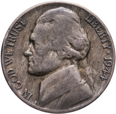 купить США 5 центов (cents) 1944 Jefferson Nickel (Джефферсон) военного времени