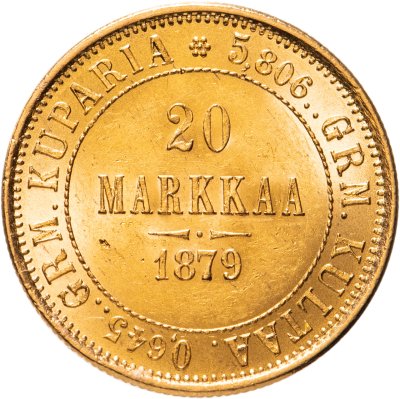 купить 20 марок 1879 S, монета для Финляндии