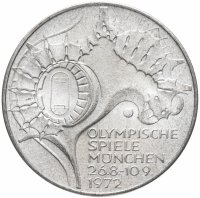 купить Германия 10 марок 1972 F "XX летние Олимпийские Игры, Мюнхен 1972 - Стадион"