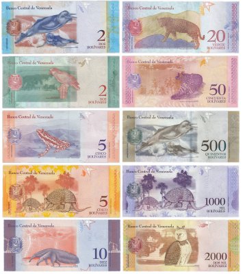 купить Венесуэла Набор из 10 банкнот 2009-2018 Экзотические животные