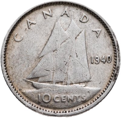 купить Канада 10 центов (cents) 1940