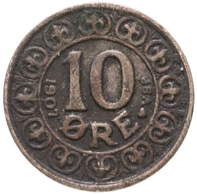 купить Дания 10 эре (ore) 1907