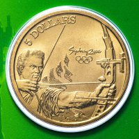 Купить Австралия 5 долларов (dollars) 2000 Олимпийские игры в Сиднее - Стрельба из лука