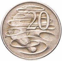 Купить Австралия 20 центов (cents) 1967-1981 Молодая королева
