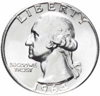 купить США 1/4 доллара (квотер, 25 центов) 1964 P