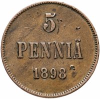 Купить 5 пенни 1898, монета для Финляндии