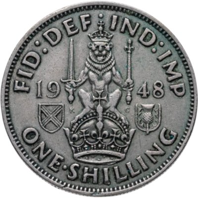 купить Великобритания 1 шиллинг (shilling) 1948 Английский шиллинг - лев, стоящий на короне