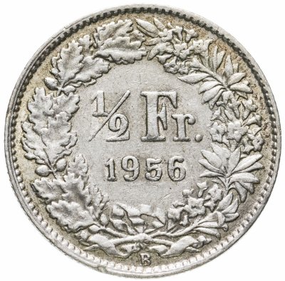 купить Швейцария 1/2 франка (franc) 1956