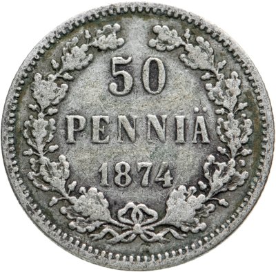 купить 50 пенни (pennia) 1874 S