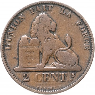 купить Бельгия 2 сантима (centimes) 1874
