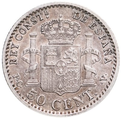 купить Испания 50 сентимо (centimos) 1910