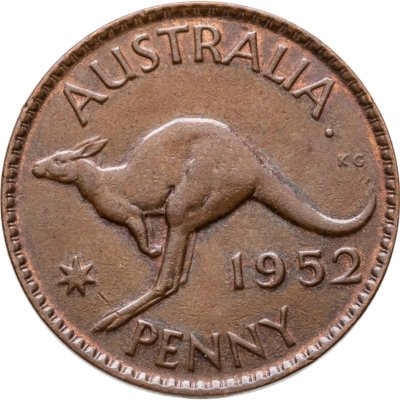 купить Австралия 1 пенни (penny) 1952 Точка после "AUSTRALIA" (Перт)