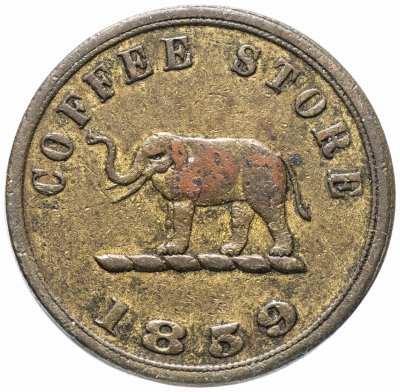 купить Цейлон токен 1859 "Слон, Олень"