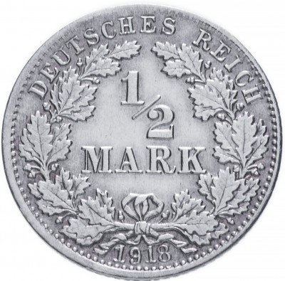 купить Германия (Германская Империя) 1/2 марки 1918 "J"