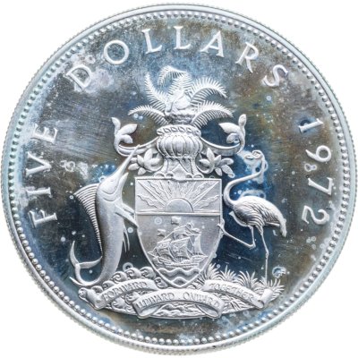 купить Багамы 5 долларов (dollars) 1972
