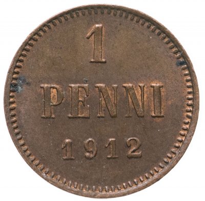 купить 1 пенни 1912 (монета для Финляндии в составе Российской Империи)