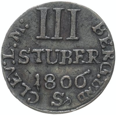 купить Великое герцогство Берг 3 штюбера (стювера) 1806