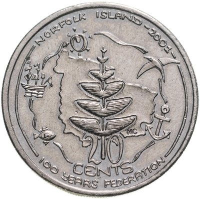купить Австралия 20 центов 2001 "Остров Норфолк"