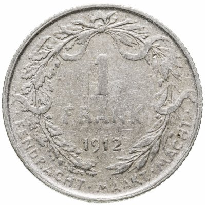 купить Бельгия 1 франк (franc) 1912 Надпись на голландском - 'ALBERT KONING DER BELGEN'
