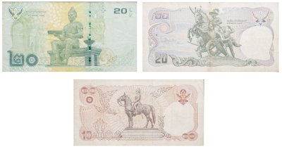 купить Таиланд набор из 3 банкнот 10, 20 бат 1980-2007