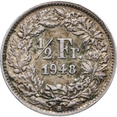 купить Швейцария 1/2 франка (franc) 1948