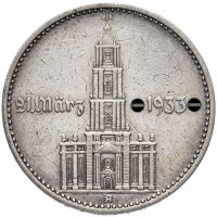 купить Фашистская Германия 2 рейхсмарки 1934 А "Потсдамская церковь" с датой на реверсе