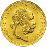 Купить Австро-Венгрия 1 дукат 1915 рестрайк (новодел), монета для Венгрии