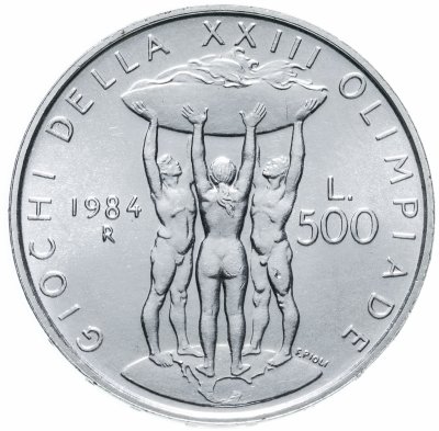 купить Италия 500 лир 1984 "XXIII летние Олимпийские Игры, Лос-Анджелес"