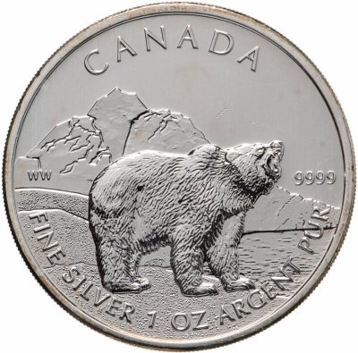 купить Канада 5 долларов (dollars) 2011 Grizzly (медведь гризли)