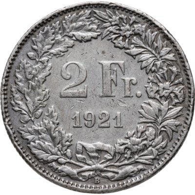 купить Швейцария 2 франка (francs) 1921