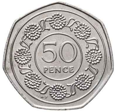 купить Гибралтар 50 пенсов (pence) 1988 Отметка "AB" на реверсе