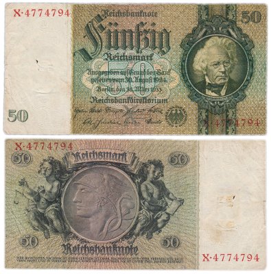 купить Германия 50 рейхсмарок 1933 (Pick 182)
