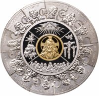 купить Либерия 100 долларов (dollars) 2007 "Монета-пазл: Иисус (40 долларов) и 12 апостолов (по 5 долларов)"