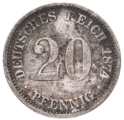 купить Германия 20 пфеннигов (pfennig) 1874 D знак монетного двора: "D" - Мюнхен