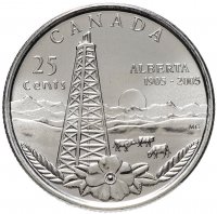 Купить Канада 25 центов (cents) 2005 "100 лет провинции Альберта"