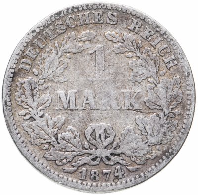 купить Германская Империя, 1 марка 1874 знак монетного двора: "G" - Карлсруэ