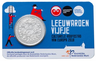 купить Нидерланды 5 евро 2018 Леуварден – культурная столица Европы