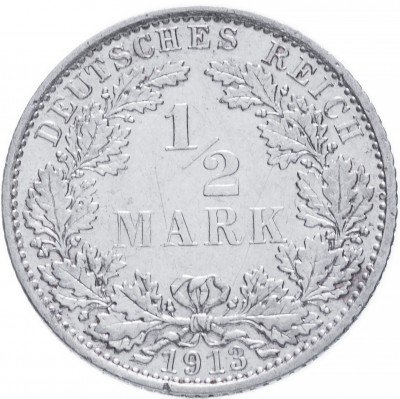 купить Германия (Германская Империя) 1/2 марки 1913 "А"