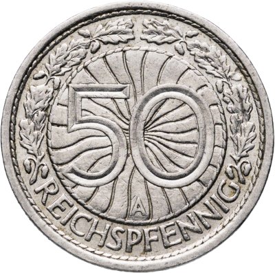 купить Германия 50 рейхспфеннигов (reichspfennig) 1936, знак монетного двора "A" — Берлин