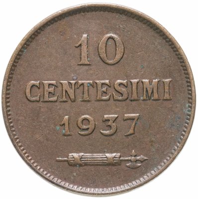купить Сан-Марино 10 чентезимо 1937