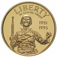 Купить США 5 долларов (dollars) 1995 "50-я годовщина Победы в Великой Отечественной войне"